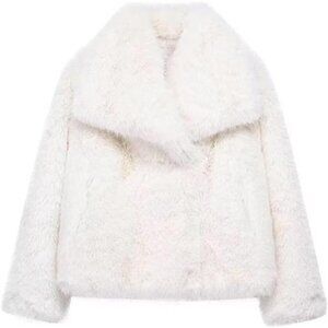 Women's Faux Fur Coat Long Sleeve Fluffy Jacket White